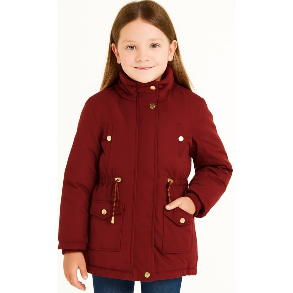 WINTER Parka Jacket Coat Size 7/8 Maroon Red Rose Member's Mark Ultimate Girl's